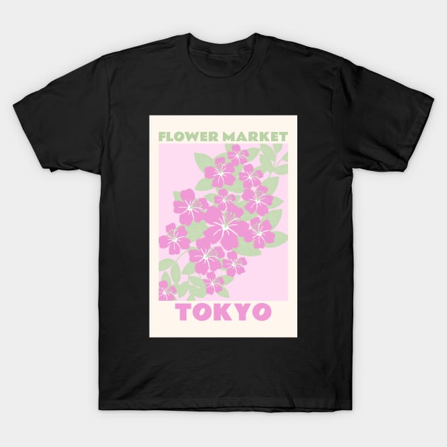 Tokyo Botanical Flower Market T-Shirt by mystikwhale